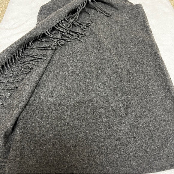 Jo No Fui Wool Blend Sleeveless Tank Dress in Gray With Side Fringe Professional - Picture 4 of 9